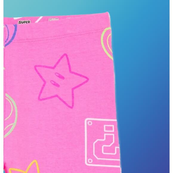 Gaming Character Icon Toss Girls Graphic Leggings Pink Size Large 10/12 - Picture 2 of 8